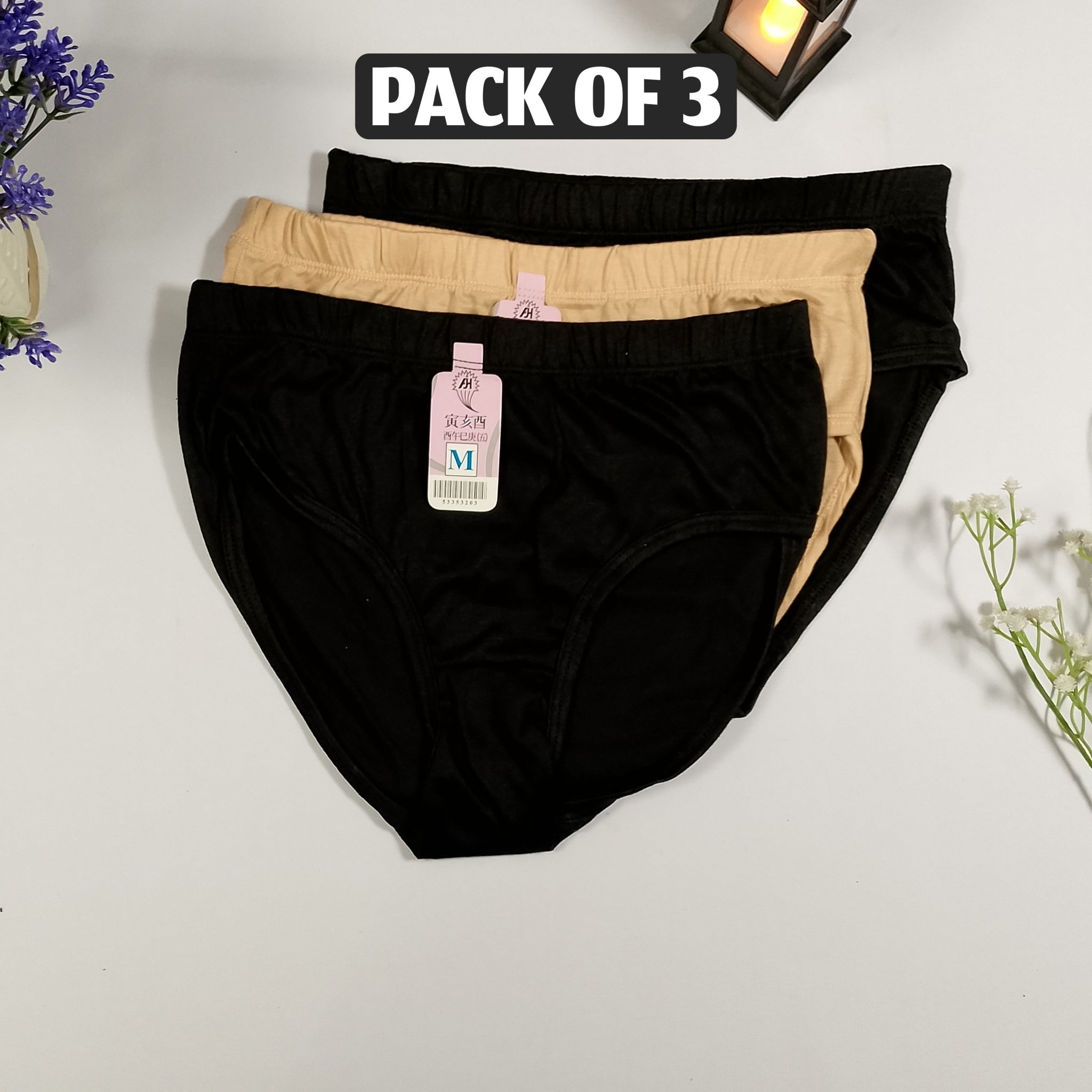 Plain Cotton Panty Pack of 3