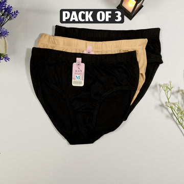 Plain Cotton Panty Pack of 3