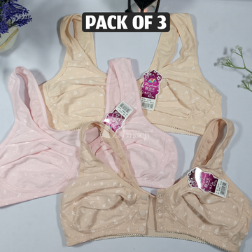 Front Open Bra Pack of 3