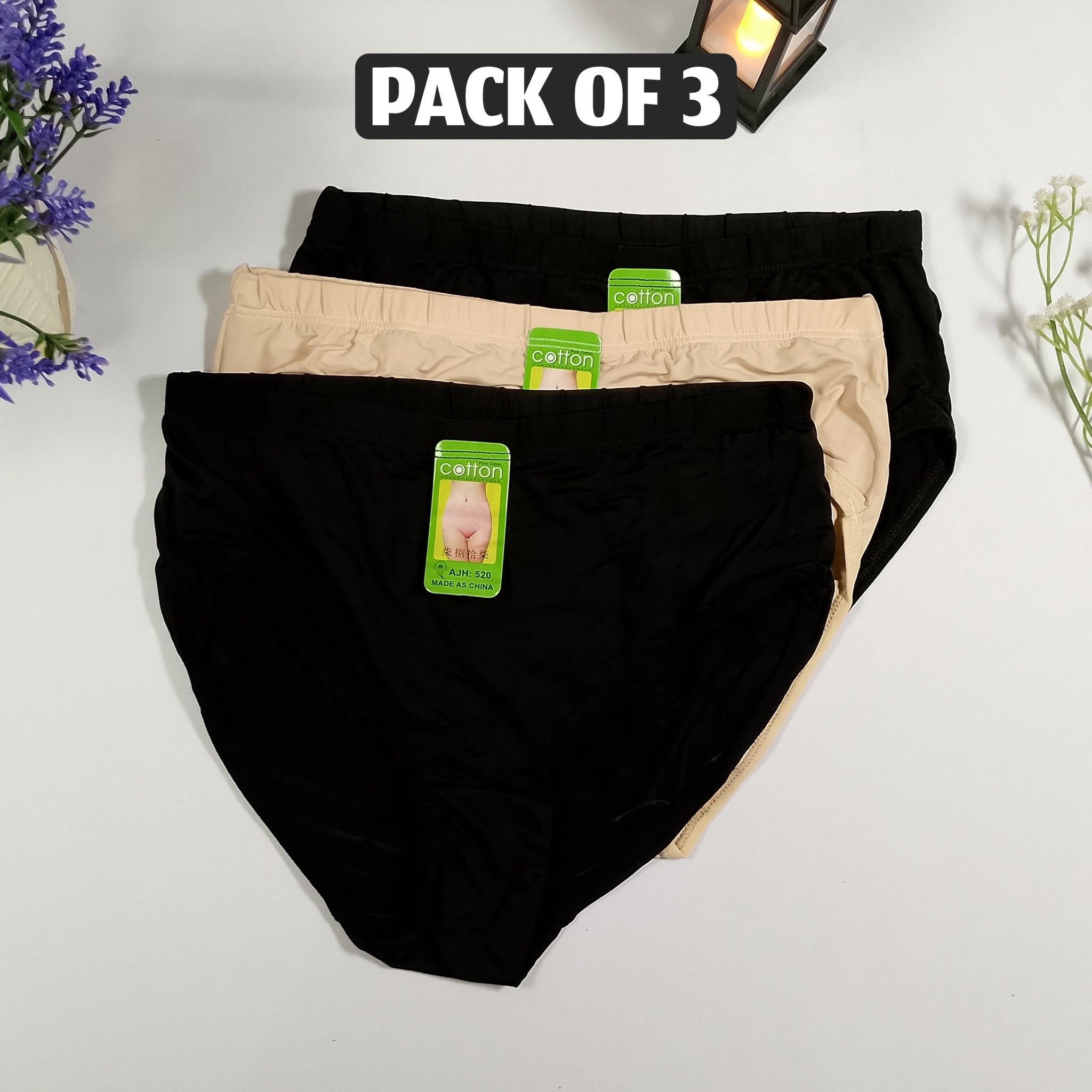Soft Rubbery Panty Pack of 3